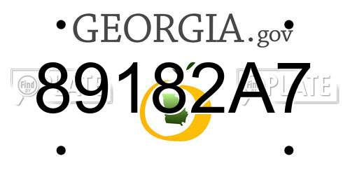 89182A7 Georgia License Plate