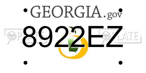 8922EZ Georgia License Plate