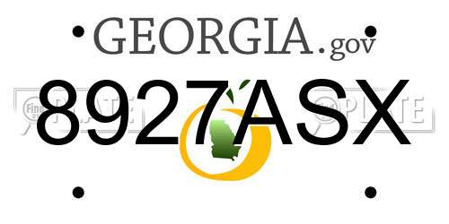 8927ASX Georgia License Plate