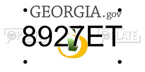 8927ET Georgia License Plate