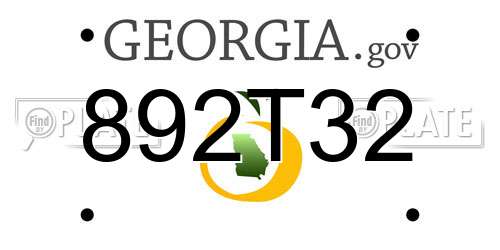 892T32 Georgia License Plate