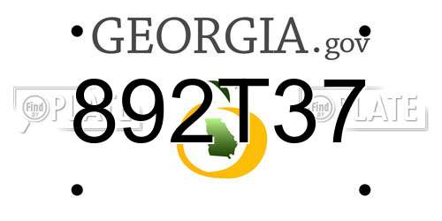 892T37 Georgia License Plate