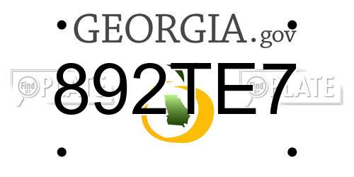 892TE7 Georgia License Plate