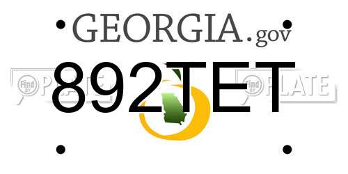 892TET Georgia License Plate