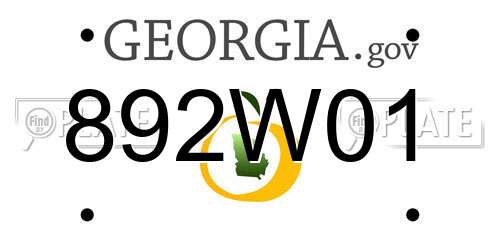 892W01 Georgia License Plate