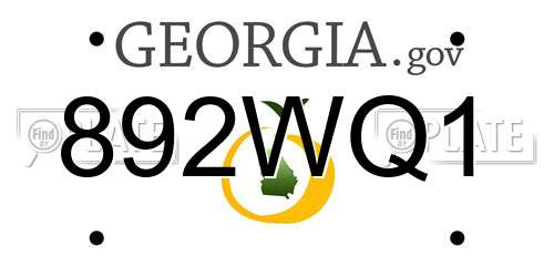 892WQ1 Georgia License Plate