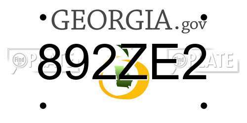 892ZE2 Georgia License Plate