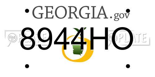 8944HO Georgia License Plate