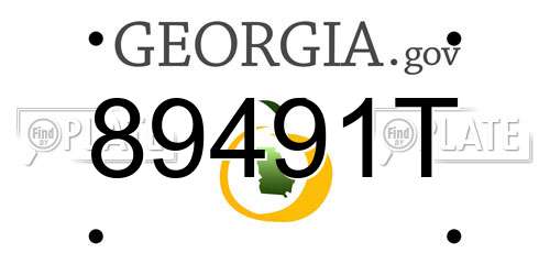 89491T Georgia License Plate