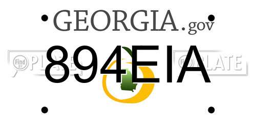 894EIA Georgia License Plate