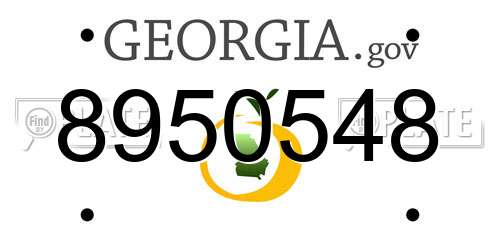 8950548 Georgia License Plate
