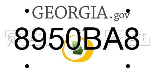 8950BA8 Georgia License Plate