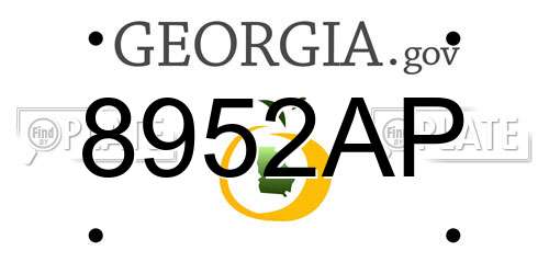 8952AP Georgia License Plate