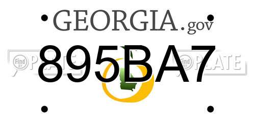 895BA7 Georgia License Plate