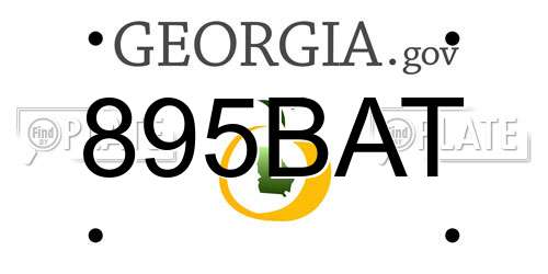 895BAT Georgia License Plate