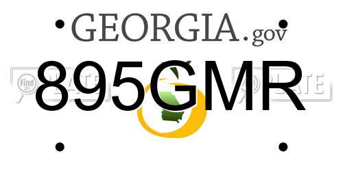895GMR Georgia License Plate