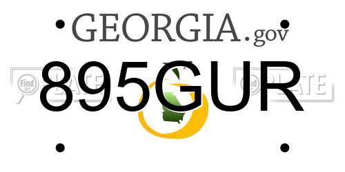 895GUR Georgia License Plate