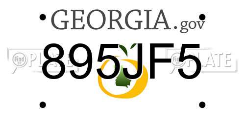 895JF5 Georgia License Plate