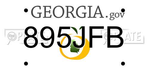 895JFB Georgia License Plate