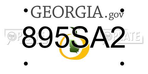 895SA2 Georgia License Plate