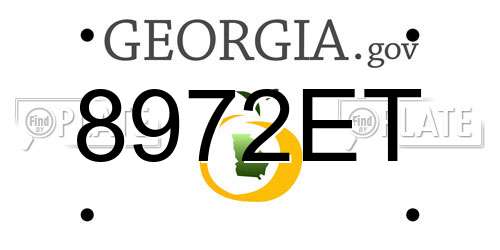 8972ET Georgia License Plate