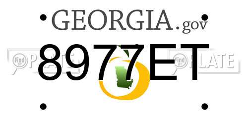 8977ET Georgia License Plate