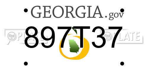 897T37 Georgia License Plate