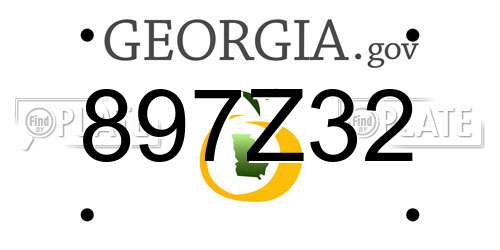 897Z32 Georgia License Plate