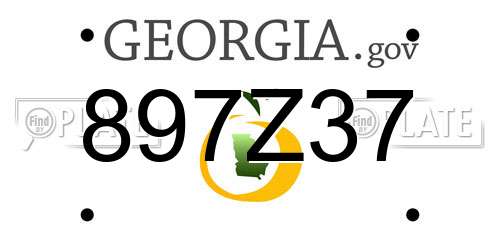 897Z37 Georgia License Plate