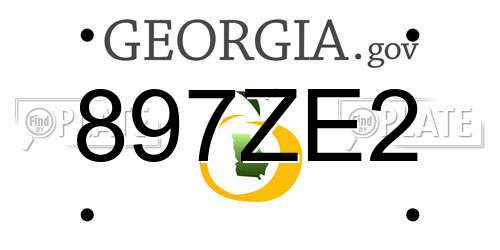 897ZE2 Georgia License Plate