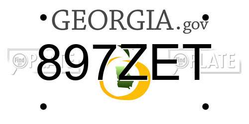 897ZET Georgia License Plate