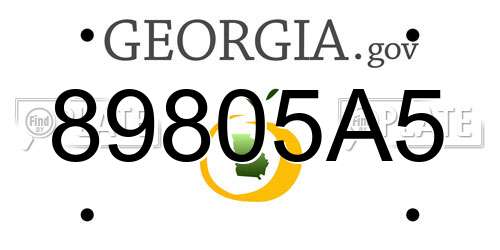 89805A5 Georgia License Plate