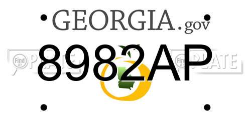8982AP Georgia License Plate