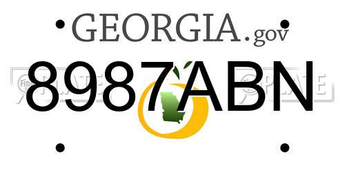 8987ABN Georgia License Plate
