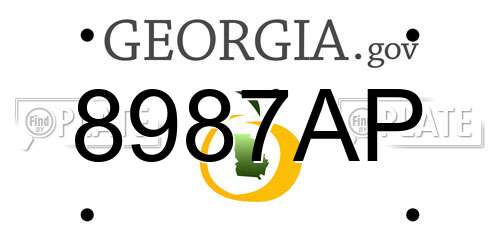 8987AP Georgia License Plate