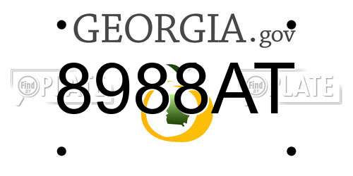 8988AT Georgia License Plate