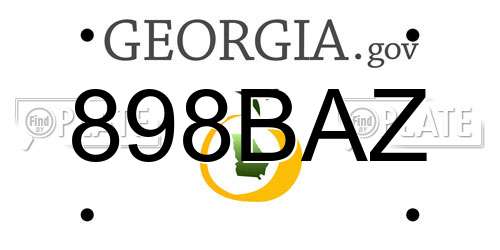 898BAZ Georgia License Plate