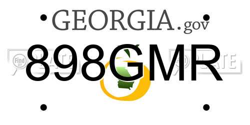898GMR Georgia License Plate