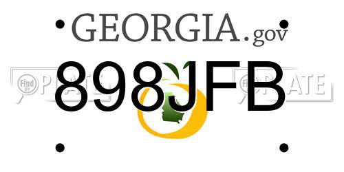 898JFB Georgia License Plate
