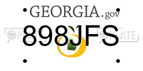 898JFS Georgia License Plate