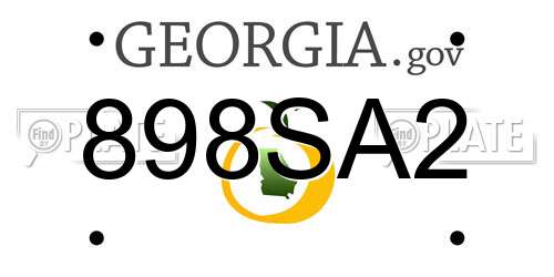 898SA2 Georgia License Plate
