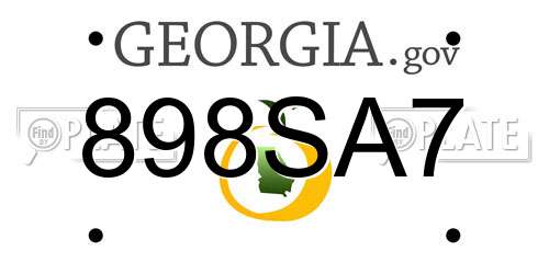 898SA7 Georgia License Plate
