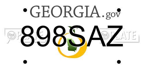 898SAZ Georgia License Plate