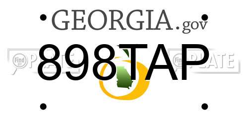 898TAP Georgia License Plate