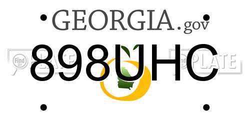 898UHC Georgia License Plate