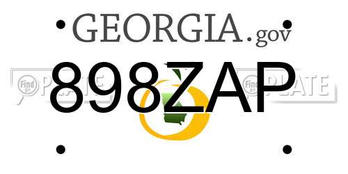 898ZAP Georgia License Plate