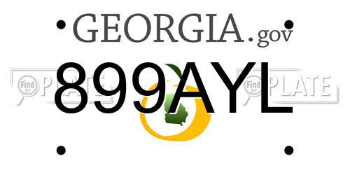 899AYL Georgia License Plate