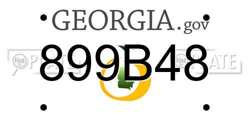 899B48 Georgia License Plate