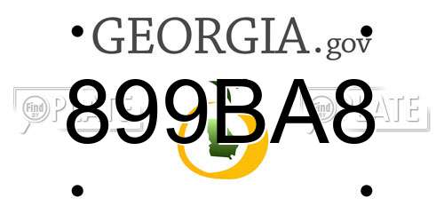 899BA8 Georgia License Plate