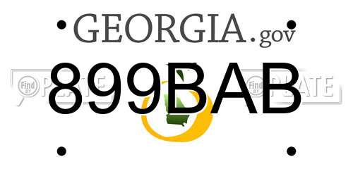 899BAB Georgia License Plate